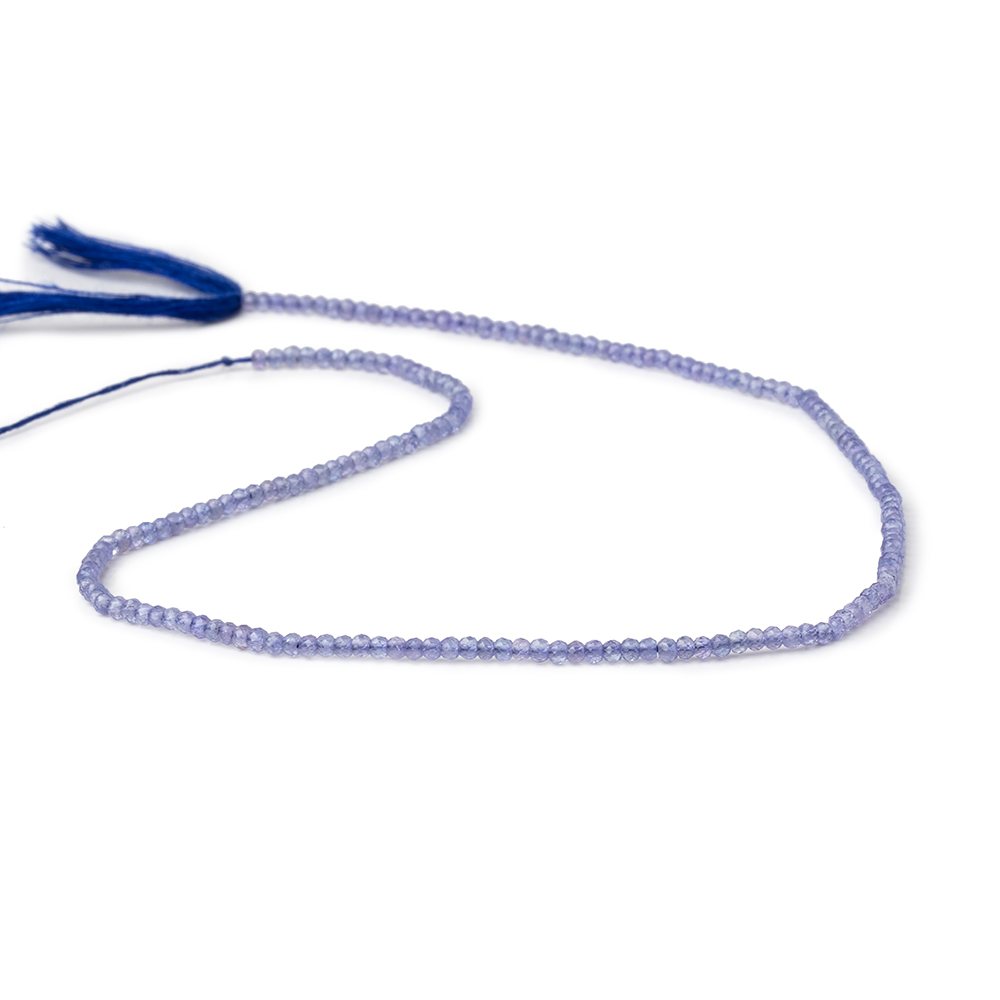 2.2mm Tanzanite Micro Faceted Rondelle Beads 12.5 inch 180 pieces AA (ONLINE ORDER ONLY)
