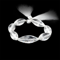 22x10-27x11mm Crystal Quartz Faceted Bi-Cone Marquise 6.5 inch 7 Beads (ONLINE ORDER ONLY)