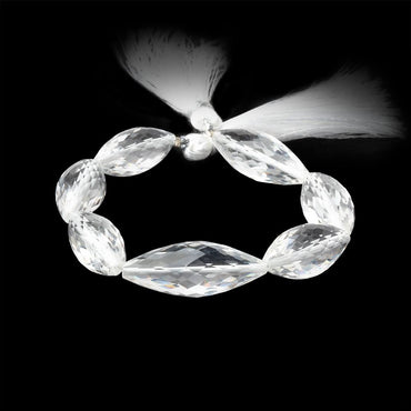 22x10-27x11mm Crystal Quartz Faceted Bi-Cone Marquise 6.5 inch 7 Beads (ONLINE ORDER ONLY)