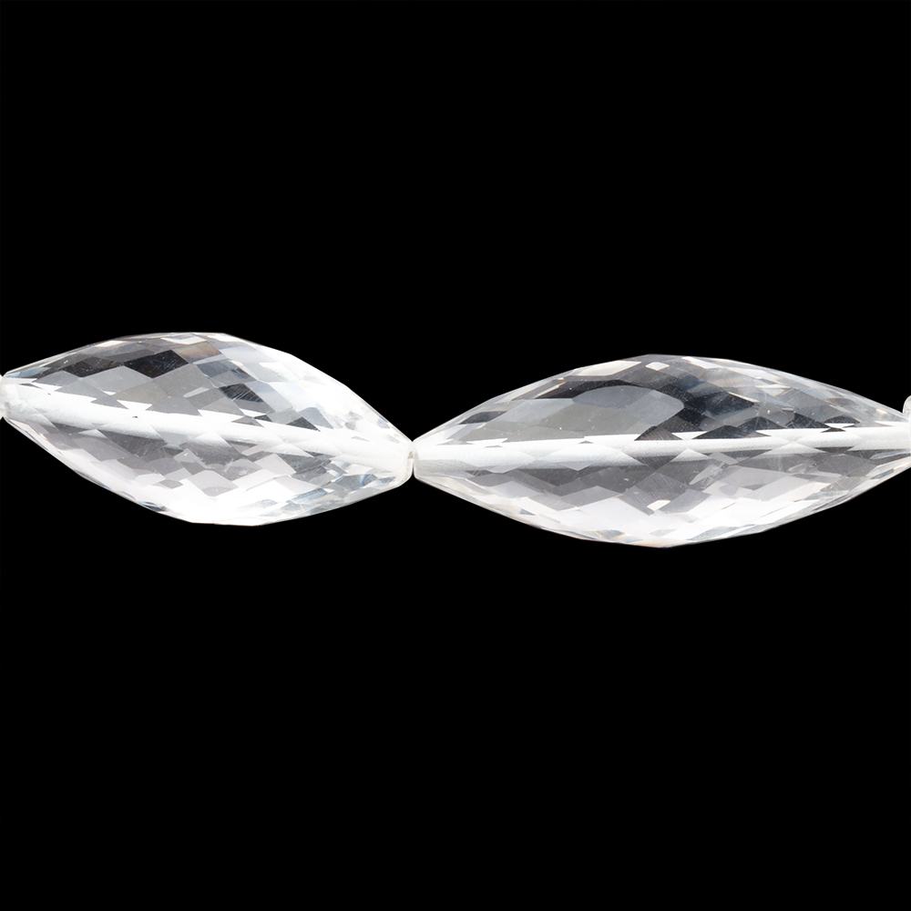 22x10-27x11mm Crystal Quartz Faceted Bi-Cone Marquise 6.5 inch 7 Beads (ONLINE ORDER ONLY)