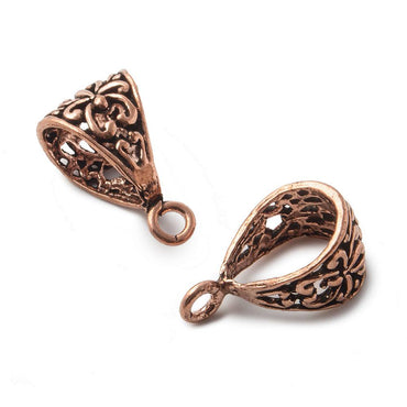 22x12mm Lotus Antiqued Copper Bail Finding Set of 2 (ONLINE ORDER ONLY)