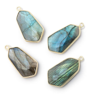 22x12mm Vermeil Bezel Labradorite Faceted Shield 1 Pendant (ONLINE ORDER ONLY)