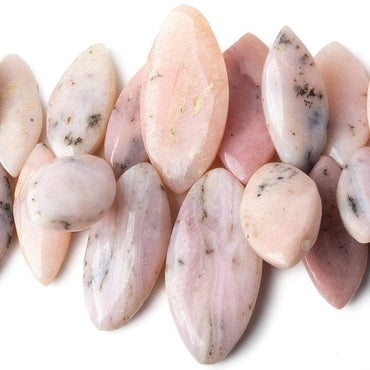 22x13-39x18mm Dendritic Pink Peruvian Opal Plain Marquise Beads 8.5 inch 38 pieces A (ONLINE ORDER ONLY)