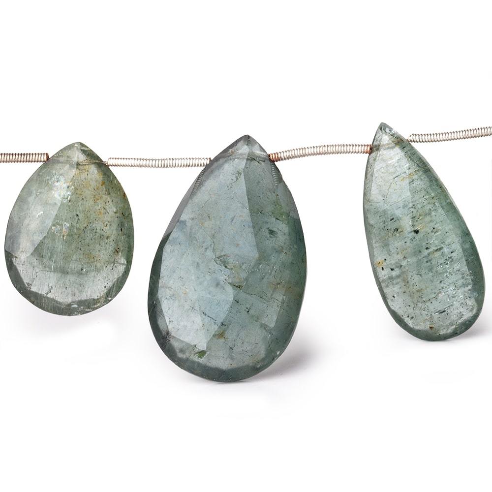 22x14-34x21mm Moss Aquamarine Faceted Pear Beads 8 inch 11 pieces (ONLINE ORDER ONLY)