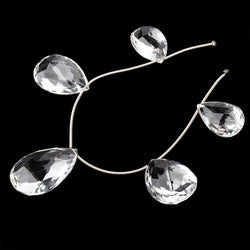 22x15-32x23mm Crystal Quartz Faceted Pear Beads 6 inch 5 pieces (ONLINE ORDER ONLY)