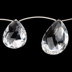 22x15-32x23mm Crystal Quartz Faceted Pear Beads 6 inch 5 pieces (ONLINE ORDER ONLY)