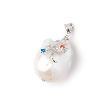 22x16.5mm White Ultra Baroque .925 Silver Pendant focal 1 piece (ONLINE ORDER ONLY)