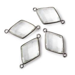 22x16mm Black Gold Crystal Quartz Faceted Kite Connector 1 piece (ONLINE ORDER ONLY)