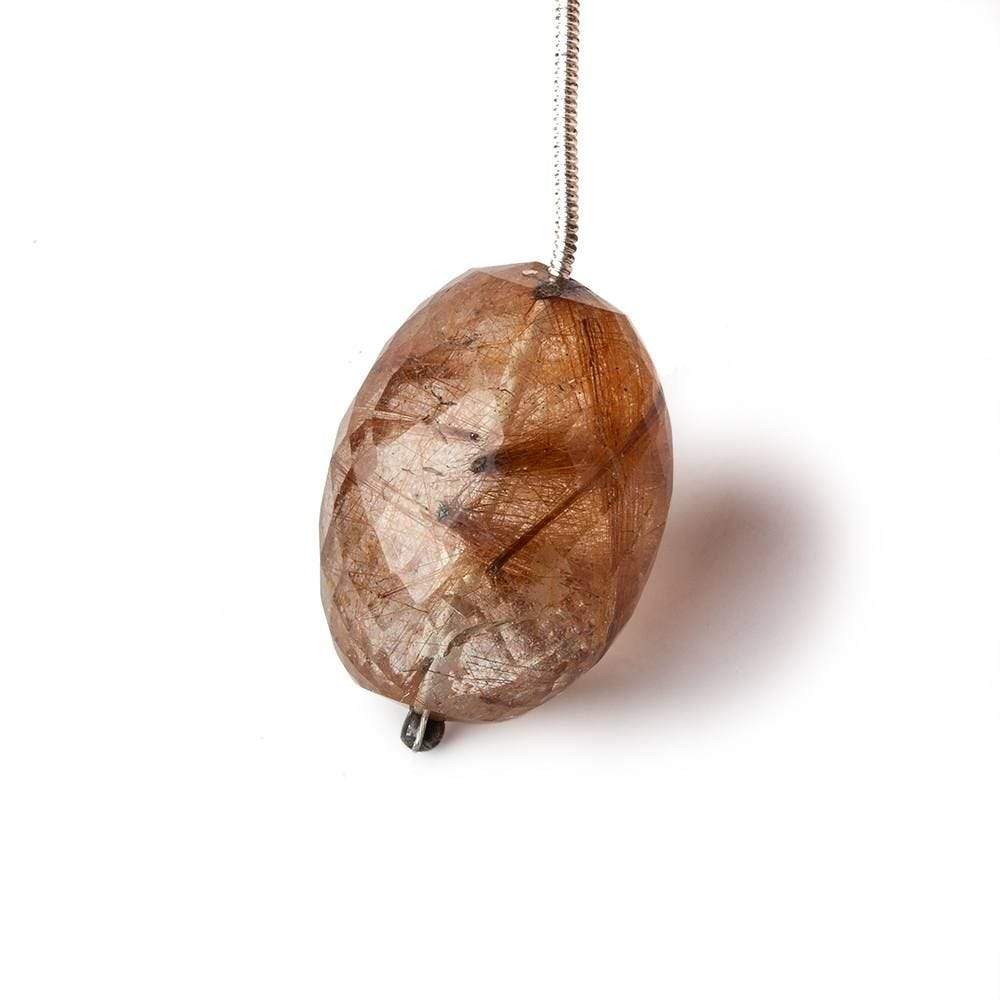 22x16mm Copper Rutilated Quartz Faceted Nugget Focal Bead 1 piece (ONLINE ORDER ONLY)