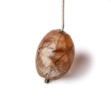 22x16mm Copper Rutilated Quartz Faceted Nugget Focal Bead 1 piece (ONLINE ORDER ONLY)