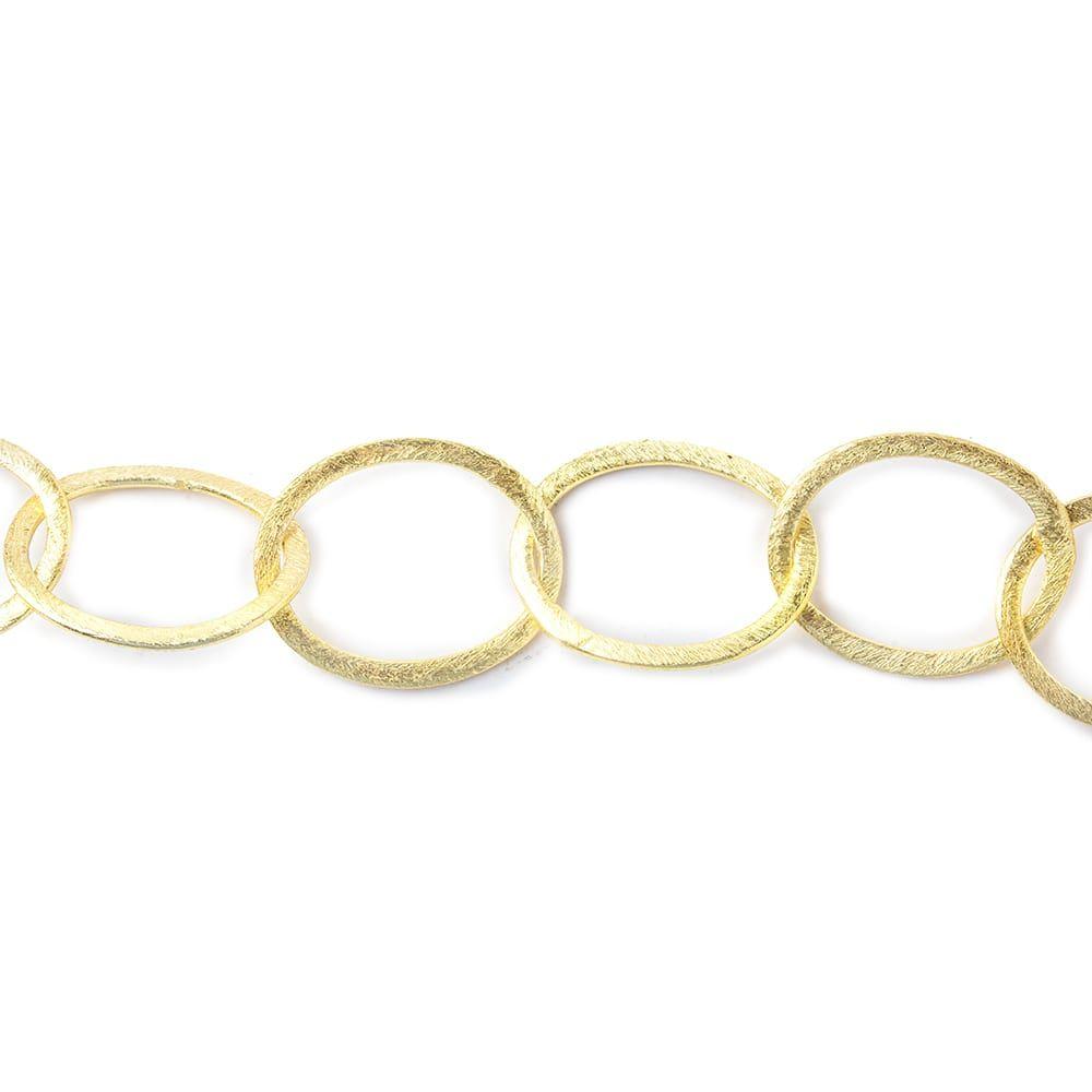 22x17mm 14kt Gold plated Brushed Oval Link Chain by the foot (ONLINE ORDER ONLY)