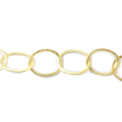 22x17mm 14kt Gold plated Brushed Oval Link Chain by the foot (ONLINE ORDER ONLY)