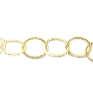 22x17mm 14kt Gold plated Brushed Oval Link Chain by the foot (ONLINE ORDER ONLY)