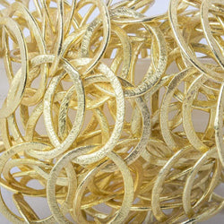 22x17mm 14kt Gold plated Brushed Oval Link Chain by the foot (ONLINE ORDER ONLY)