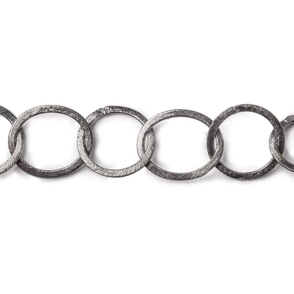 22x17mm-20mm Black Gold Plated Brushed Oval and Round Link Chain by the foot (ONLINE ORDER ONLY)