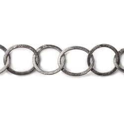 22x17mm-20mm Black Gold Plated Brushed Oval and Round Link Chain by the foot (ONLINE ORDER ONLY)