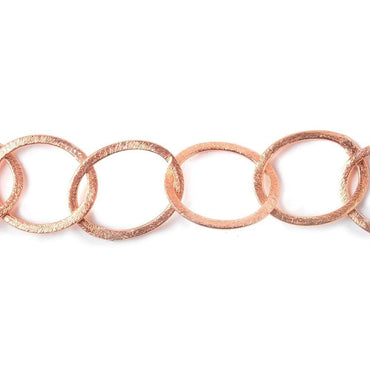 22x17mm Rose Gold plated Brushed Oval Link Chain (ONLINE ORDER ONLY)