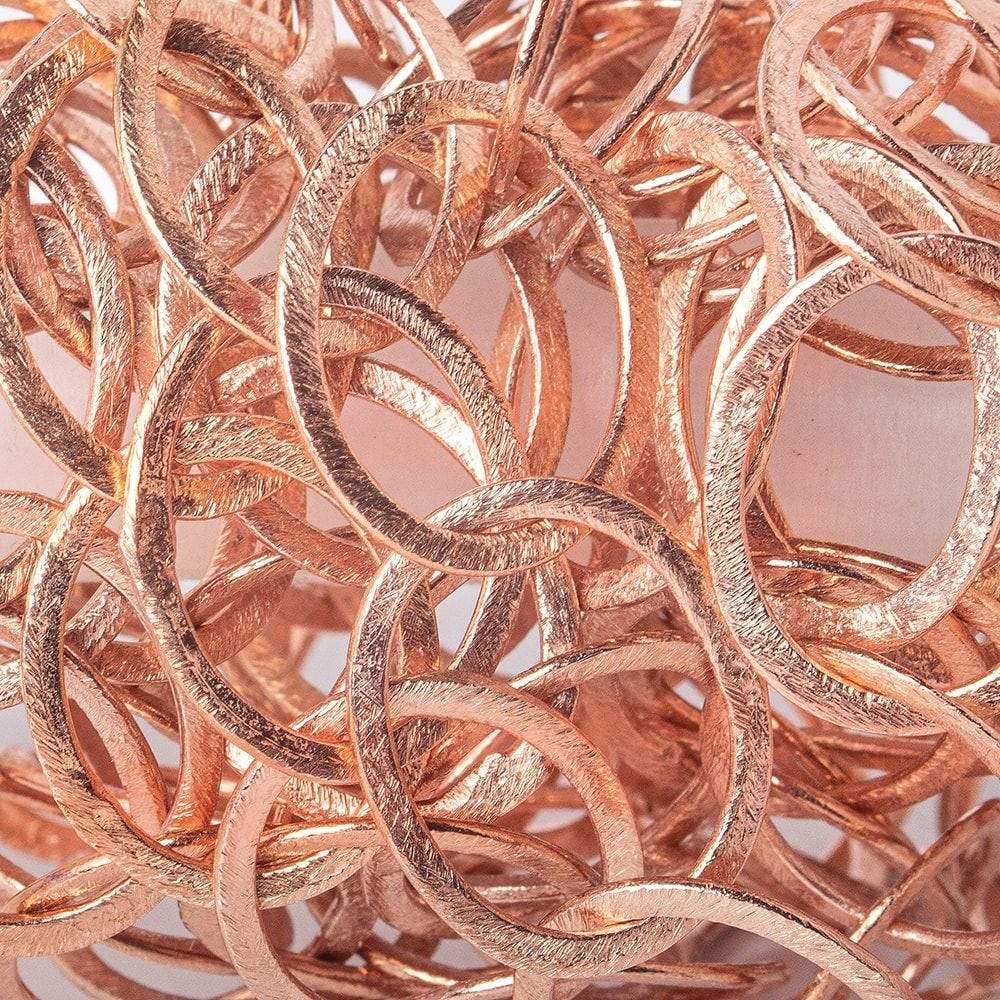 22x17mm Rose Gold plated Brushed Oval Link Chain (ONLINE ORDER ONLY)