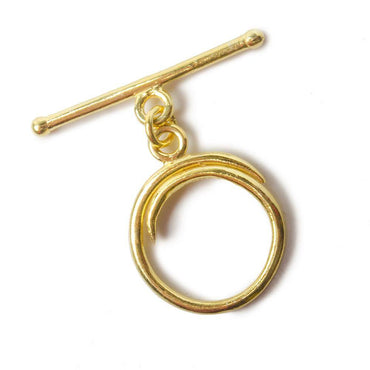 22x17mm Vermeil Toggle Round Swirl Design 1 piece (ONLINE ORDER ONLY)