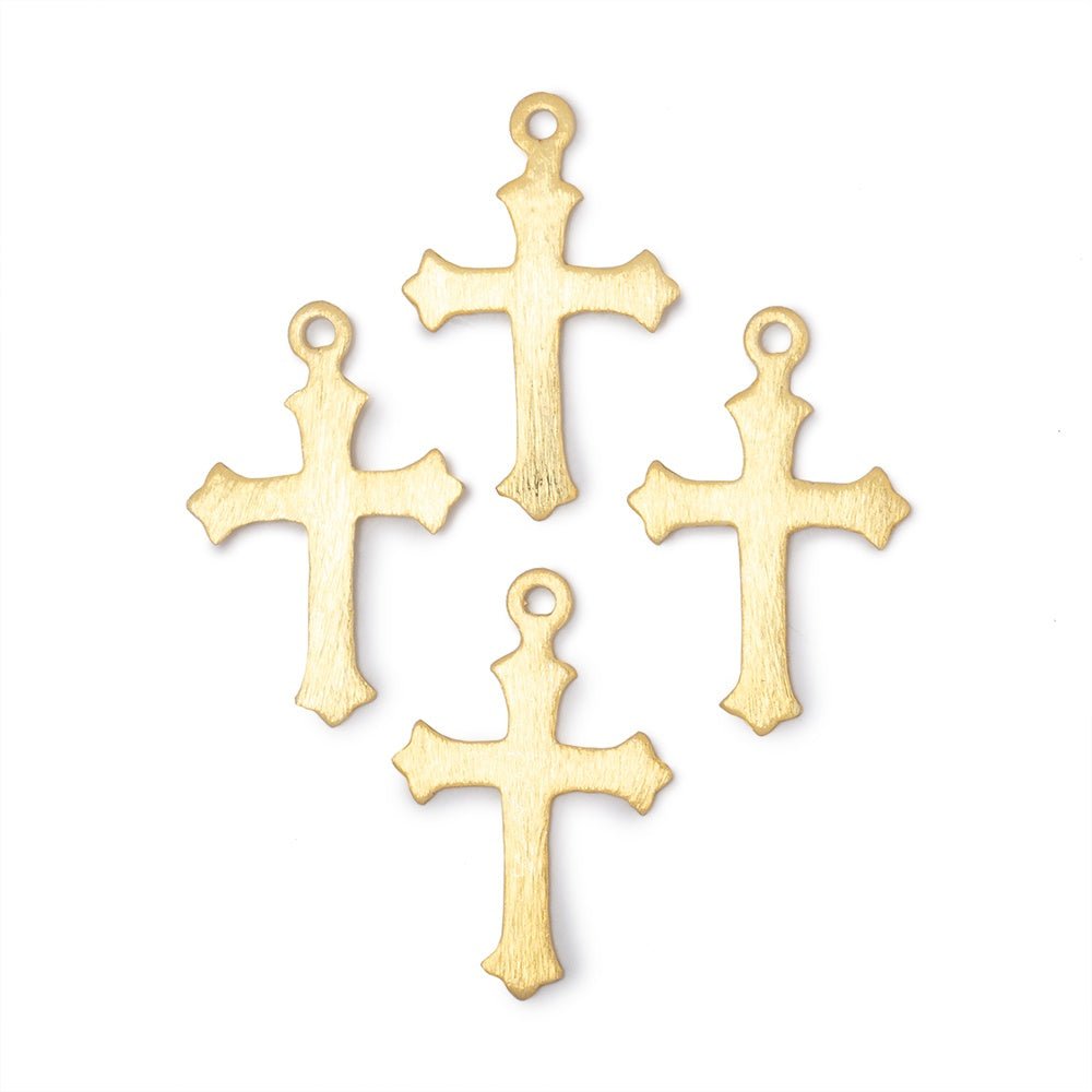 22x18mm Brushed Cross Charm Set of 4 pieces (ONLINE ORDER ONLY)