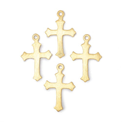 22x18mm Brushed Cross Charm Set of 4 pieces (ONLINE ORDER ONLY)