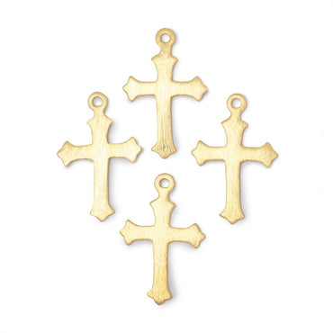 22x18mm Brushed Cross Charm Set of 4 pieces (ONLINE ORDER ONLY)
