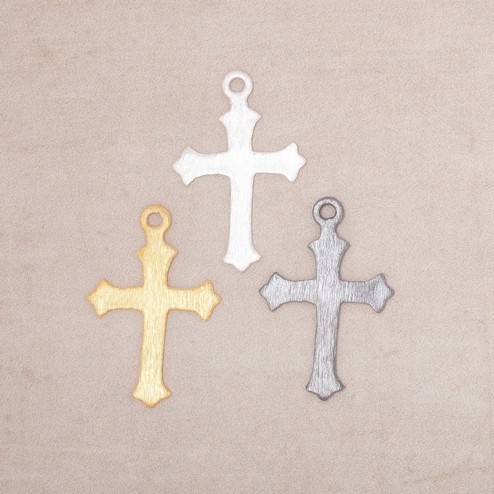 22x18mm Brushed Cross Charm Set of 4 pieces (ONLINE ORDER ONLY)