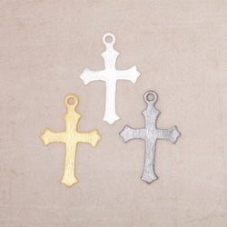 22x18mm Brushed Cross Charm Set of 4 pieces (ONLINE ORDER ONLY)