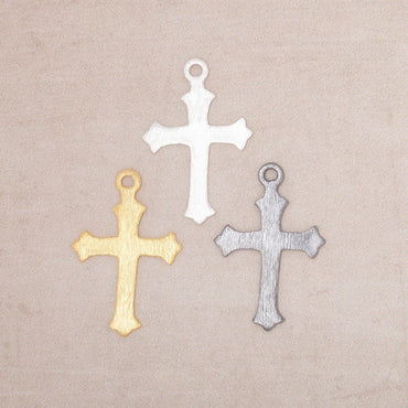 22x18mm Brushed Cross Charm Set of 4 pieces (ONLINE ORDER ONLY)