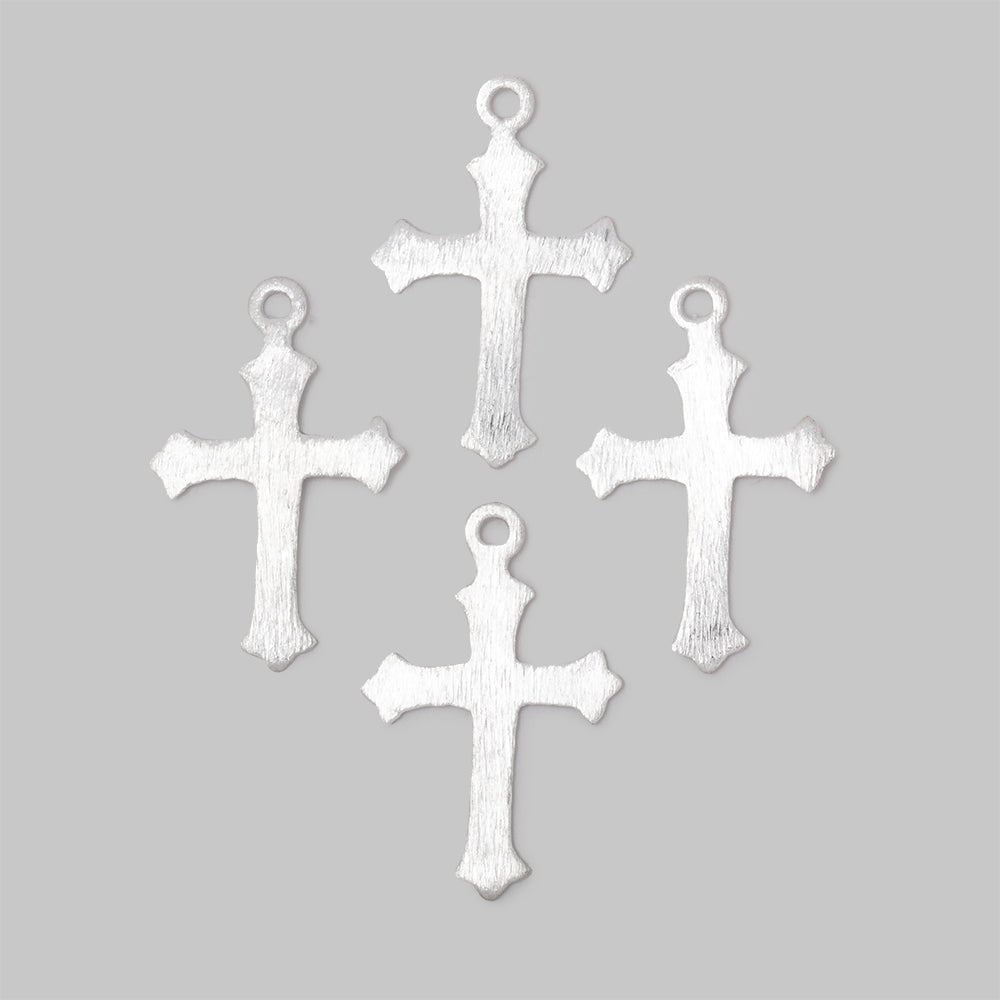 22x18mm Brushed Cross Charm Set of 4 pieces (ONLINE ORDER ONLY)