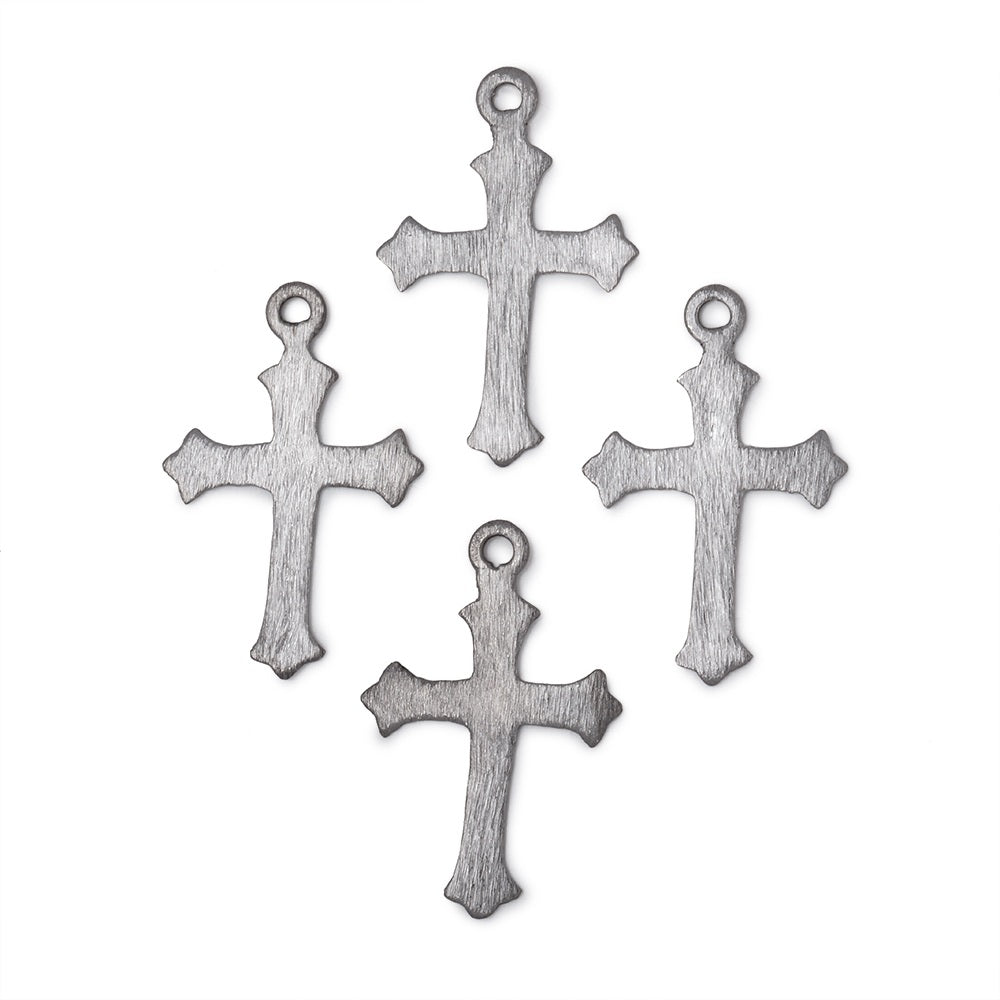 22x18mm Brushed Cross Charm Set of 4 pieces (ONLINE ORDER ONLY)