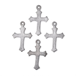 22x18mm Brushed Cross Charm Set of 4 pieces (ONLINE ORDER ONLY)
