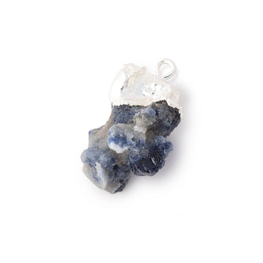 22x18mm Silver Leafed Blue Jammu Sapphire Natural Crystal 1 Pendant (ONLINE ORDER ONLY)