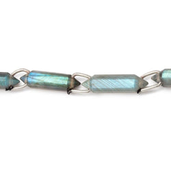 22x6mm Labradorite Double Terminated Point with Double Drill Holes 7 inch 8 Beads (ONLINE ORDER ONLY)