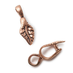 22x7mm Antiqued Copper Leaf Pinch Bail Set of 2 (ONLINE ORDER ONLY)
