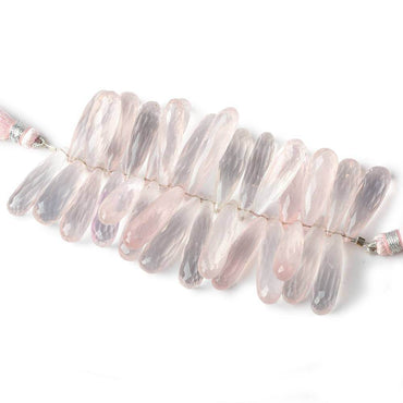 22x8-26x7mm Rose Quartz Tear Drop Beads 3 inch 30 pieces (ONLINE ORDER ONLY)