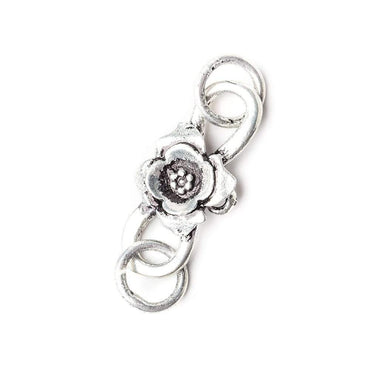 22x8mm Antiqued Sterling Silver Elongated Flower S Hook 1 Findings (ONLINE ORDER ONLY)
