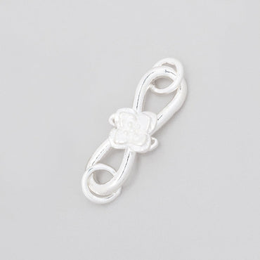 22x8mm Sterling Silver S Hook with Flower 1 piece (ONLINE ORDER ONLY)