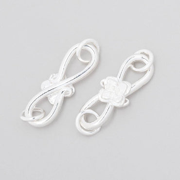 22x8mm Sterling Silver S Hook with Flower 1 piece (ONLINE ORDER ONLY)