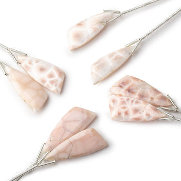 23-25mm Natrolite Fancy Shape Briolette Set of 2 Focals (ONLINE ORDER ONLY)