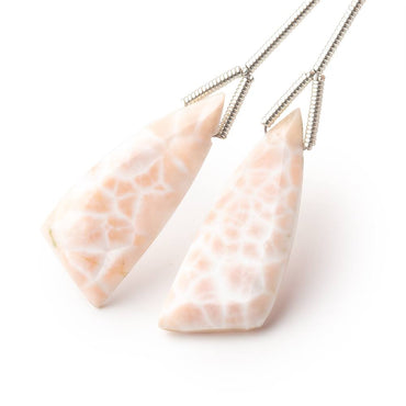23-25mm Natrolite Fancy Shape Briolette Set of 2 Focals (ONLINE ORDER ONLY)