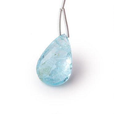 23-25mm Sky Blue Topaz Hand Carved Pear Focal 1 Bead (ONLINE ORDER ONLY)