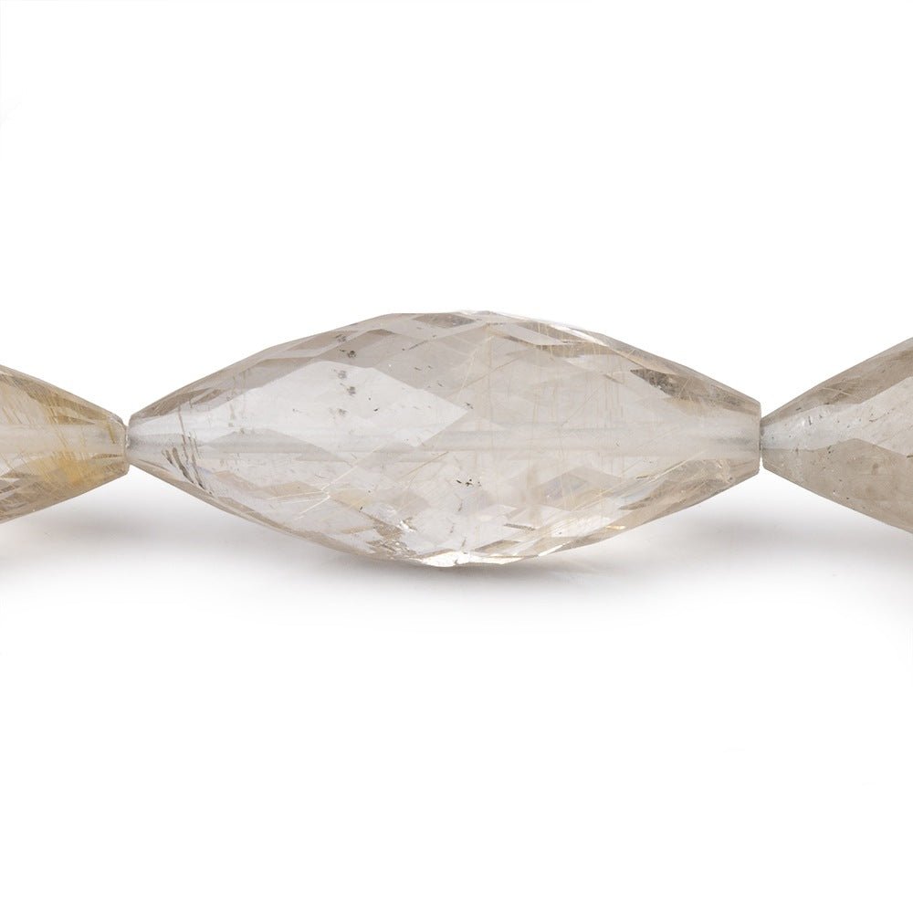 23-32mm Rutilated Quartz Faceted Marquise beads 16 inch 15 pieces A (ONLINE ORDER ONLY)