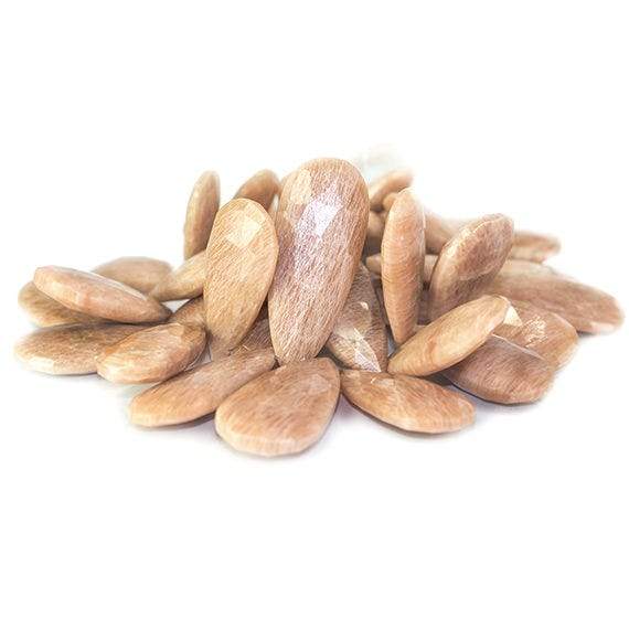 23-39mm Blush Feldspar Elongated Faceted Pear Beads 7.5 inch 37 pieces (ONLINE ORDER ONLY)