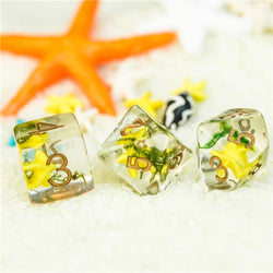 Yellow Starfish Dice 7-Dice Set Resin Dungeons and Dragons Dice (Online Only)