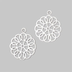 23.5mm Brushed Filigree Flower Charm Set of 2 pieces (ONLINE ORDER ONLY)