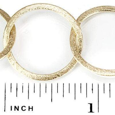 23mm 14kt Gold plated Brushed Round Link Chain by the foot (ONLINE ORDER ONLY)