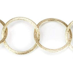 23mm 14kt Gold plated Brushed Round Link Chain by the foot (ONLINE ORDER ONLY)