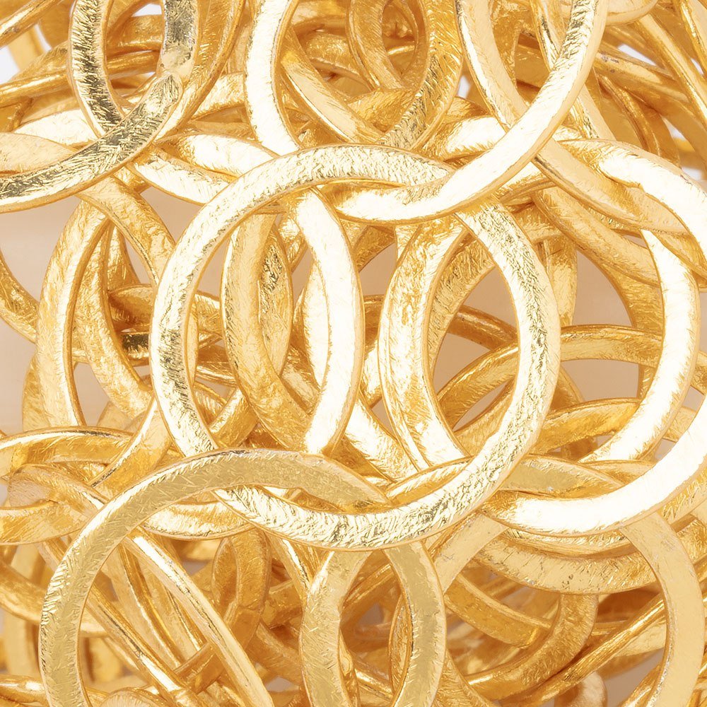 23mm 22kt Gold plated Brushed Round Link Chain (ONLINE ORDER ONLY)