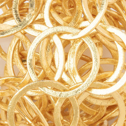 23mm 22kt Gold plated Brushed Round Link Chain (ONLINE ORDER ONLY)